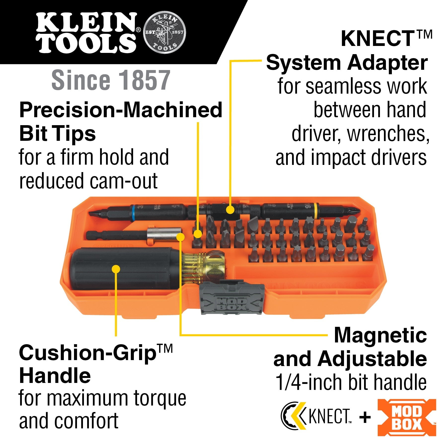 Klein Tools 32501HD KNECT Impact-Rated Multi-Bit Screwdriver / Nut Driver