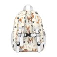 thumbnail image 3 of Cartoon Corgi Dog and Footprints Backpack for School,Cute School Bag,Schoolbag with Adjustable Shoulder Straps & Padded Back,15"x11.42"x5.5", 3 of 4