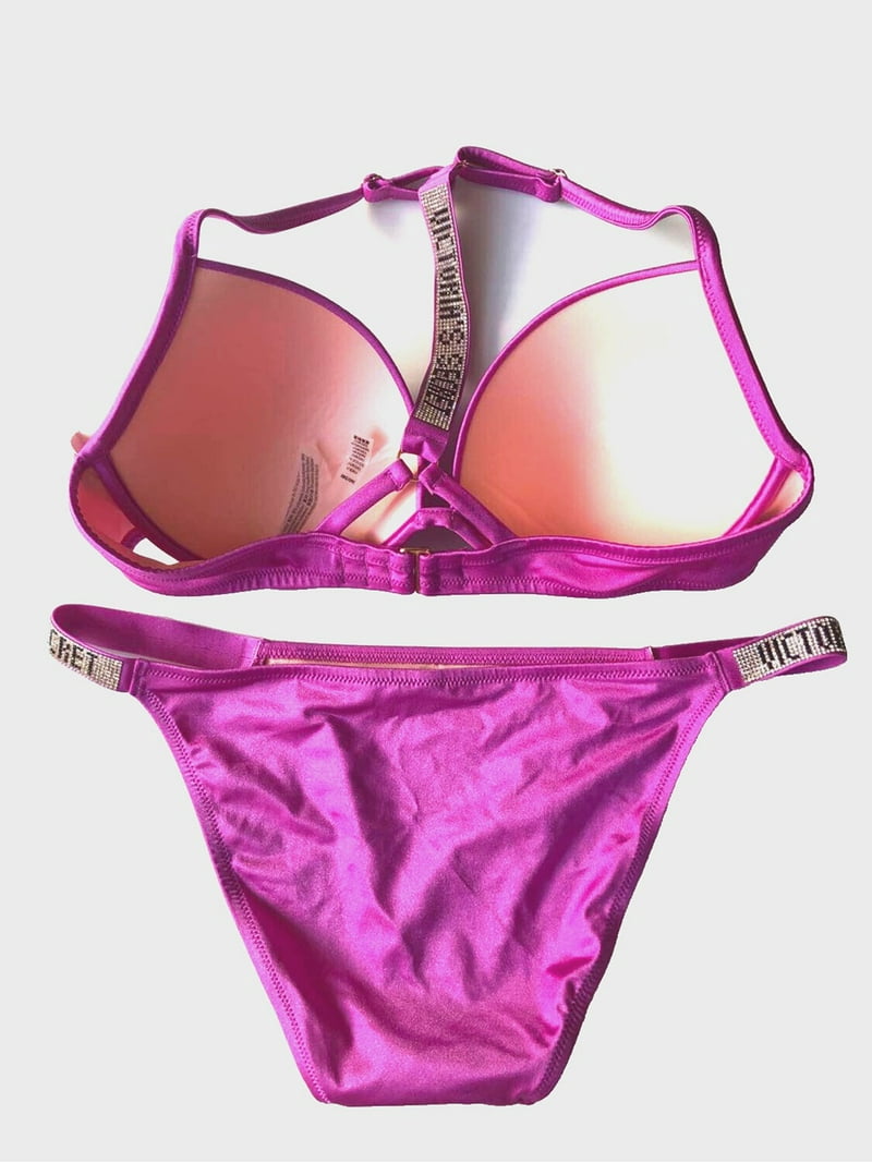 Victoria's Secret Shine Strap Fabulous Push Up Top Brazilian