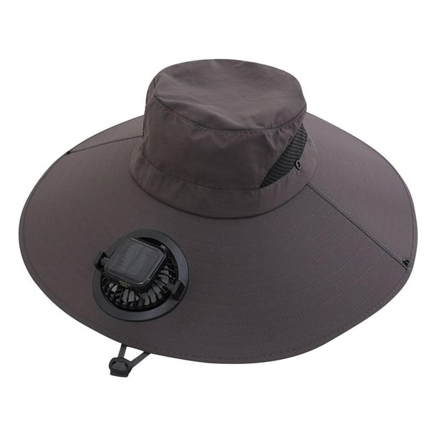 Sombreros para mujer con ventilador solar, visera, protección solar, ventilador de carga, sombreros de protección solar, prácticos sombreros de poliéster para mujer
