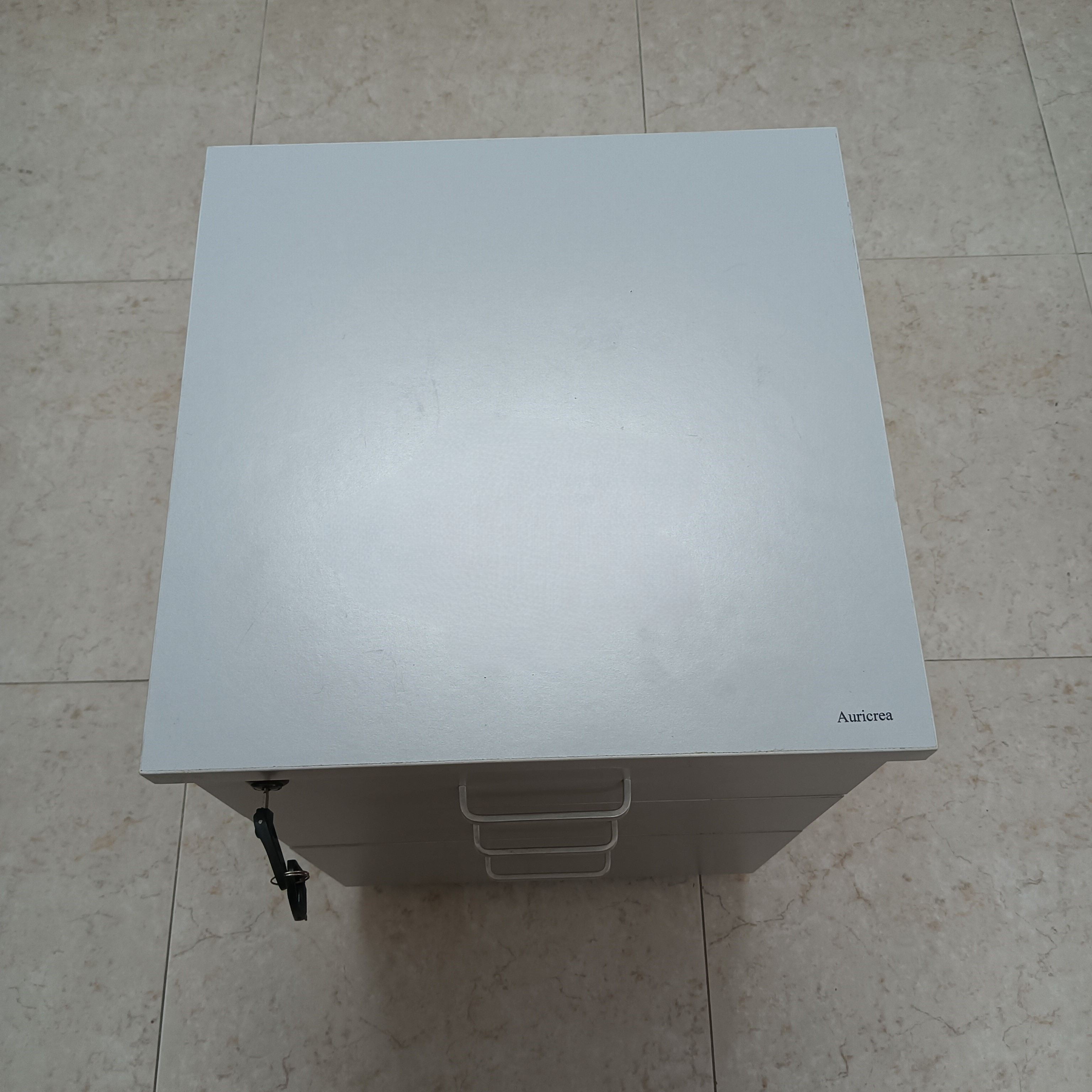 Auricrea Lockers 3-Drawer File Cabinet with Lock for Office/Home, White