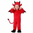 thumbnail image 7 of Vdoaml Christmas Devil Cos Clothes Set for Toddler Boy Fleece Hooded Zipper Jumpsuits with Wing and fork Xmas Outfits Size 2-3 Years, 7 of 7