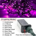 thumbnail image 3 of Zukuco Purple String Lights Halloween Decoration, 200 LED 66 ft Outdoor Waterproof Decorative LED String Lights, 8 Modes Halloween Fairy Lights for Home Yard Patio Wedding Party Decoration, 3 of 5