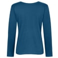 thumbnail image 5 of felwors Womens Crewneck Long Raglan Sleeve Sweatshirt Relaxed Fit Pullover Tops Blue, S, 5 of 8
