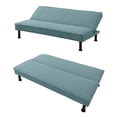 thumbnail image 3 of Aukfa Studio Futon Convertible Sofa Bed for Home Office, Upholstered Loveseat, Flannel, Light Green, 3 of 10
