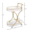 thumbnail image 4 of 2 Tier Mobile Industrial Style Bar Cart with Wine Rack and Glass Holder Rolling Drink Trolley for Kitchen and Living Room, 4 of 6