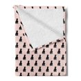 thumbnail image 2 of Cat Soft Flannel Fleece Blanket, Black Cat Silhouettes on Pink Background Girlish Hand Drawn Art Simple Motifs, Cozy Plush for Indoor and Outdoor Use, 50" x 60", Pale Pink and Black, by Ambesonne, 2 of 5