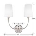 thumbnail image 4 of Crystorama 2242-PN Sylvan 15.5"W Modern 2 Light Wall Sconce, Polished Nickel, 4 of 7