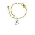 thumbnail image 2 of Delight Jewelry Silvertone Gymnast Balance Beam Gold-tone Paw Infinity Link Chain Bracelet, 6"+2" Extender, 2 of 3