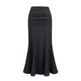 thumbnail image 5 of CAIXIA Womens Maxi Skirt 2026 Summer Flowy Polka Dot Floral High Waisted Mermaid Office Work Spring Long Slip Skirts, 5 of 5
