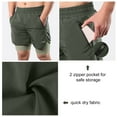 thumbnail image 3 of Men 2 In 1 Running Shorts Quick Drying Breathable Active Training Exercise Jogging Marathon Cycle Shorts, 3 of 7