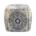 thumbnail image 3 of Pasargad Home Grandcanyon Cotton Jacquard Pouf Navy, 3 of 6