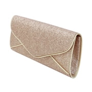 Premium Large Metallic Glitter Envelope Flap Clutch Evening Bag