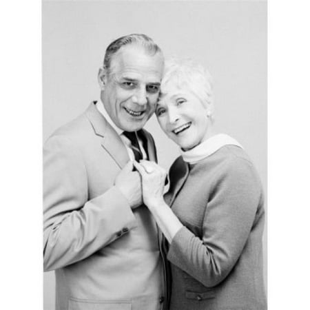 Posterazzi SAL2554958 Happy Senior Couple Looking at Camera Holding Hands & Smiling Portrait Poster Print - 18 x 24 in.