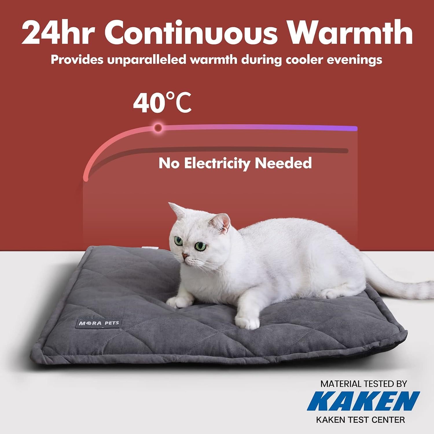 Self Warming Cat Bed Washable Cover And Non Slip Bottom Self Heating Pet Pad for Medium Large dogs, Gray, 36inch