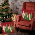 thumbnail image 5 of Red Christmas Pillow Covers 16 x 16 Inch Set of 2 White Gold Green Colorful Christmas Trees Throw Pillow Covers Xmas Winter Holiday Decorative Pillow Covers Cushion Cases for Sofa Couch, 5 of 6
