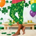 thumbnail image 2 of QATAINLAV Capri Leggings for Women St Patricks Day Cute Shamrock Graphic Print Yoga Pants Casual High Waisted 7/8 Length Tights Green XXXL, 2 of 6