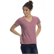 Wear Sierra Women's V-Neck T-Shirt, Turkish Pima Cotton, Soft & Breathable, Old Rose, Large