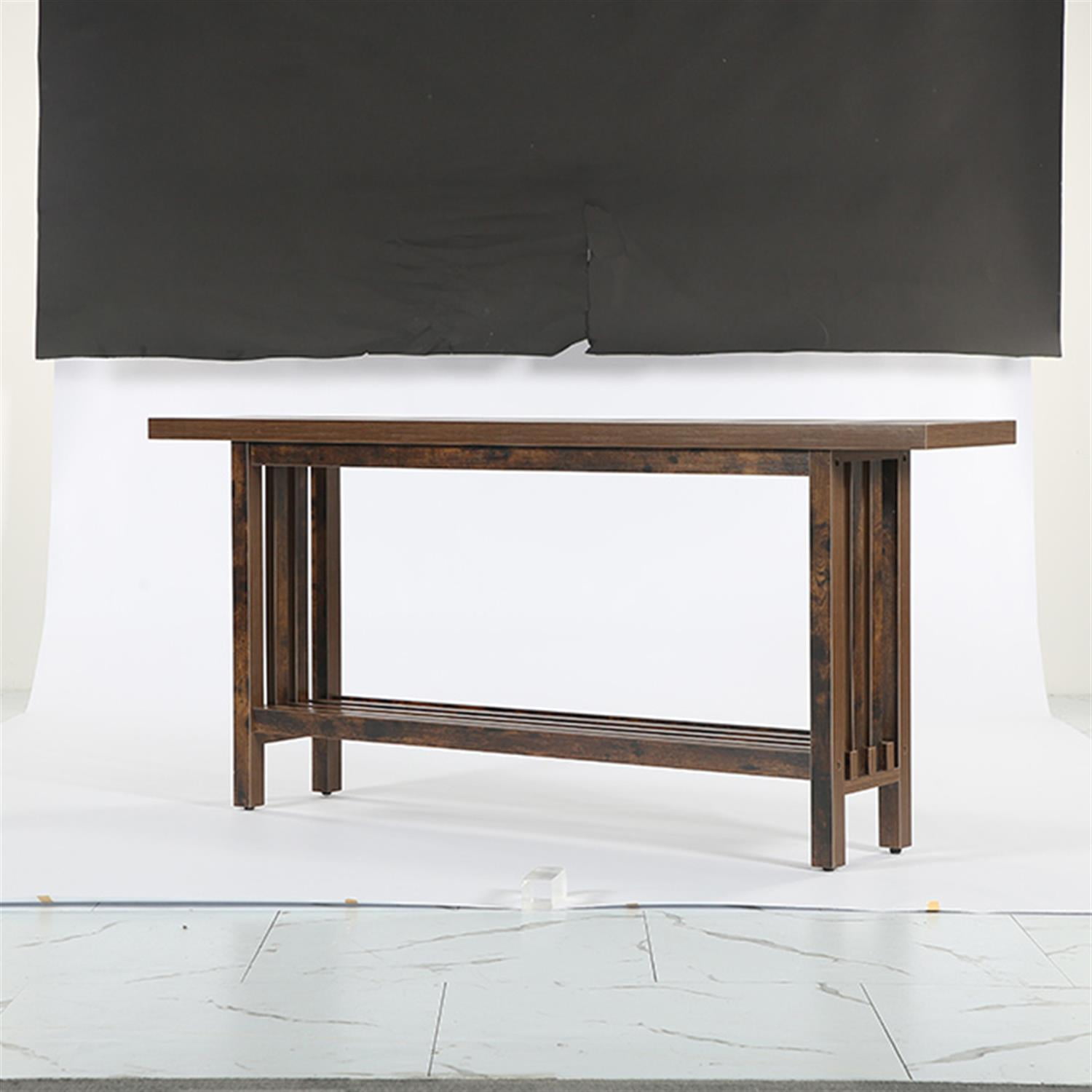 Demi Bonn 66.9" Console Table, Farmhouse Entryway Table Sofa Table Behind Couch, Foyer Display Table, Brown