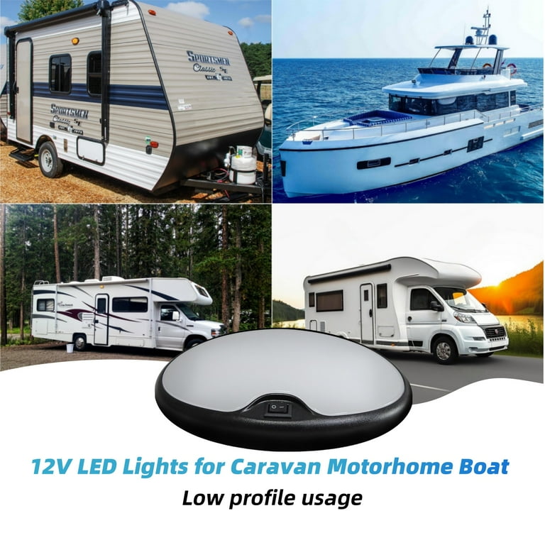 Boat Camper Trailer Light 6-Inch 12V LED RV Dome Light With Built-in Switch - Surface Mount Ceiling Light For RV, Camper, Boat & Van Interior 6-inch RV Interior Light Fixture - Foto 4