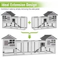 thumbnail image 5 of MEDEHOO Large Rabbit Hutch Outdoor 2-Level Wooden Chicken Coop Indoor Weatherproof Bunny Cage Guinea Pig House with Waterproof Roof, Leak-Proof Pull Out Tray, Lockable Door for Small Animals (Grey), 5 of 8