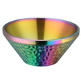 thumbnail image 4 of YAOMOBB Rice Bowl Double Layer Stainless Steel Ramen Noodle Bowl Anti scald Food Grade Tableware with Hammer Pattern Perfect for Rice Salad Soup and Snacks, 4 of 6