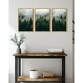 thumbnail image 5 of SHENIFY Green Fog Pine Tree Landscape Wall Art 16x24in3pcs Natural Framed Nature Nordic Misty Forests Morden Decor Artwork Prints Rustic Living Room Home Office, 5 of 7
