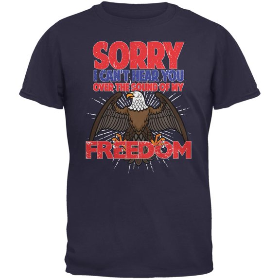 4th Of July Sound Of My Freedom Navy Adult T-Shirt - Medium