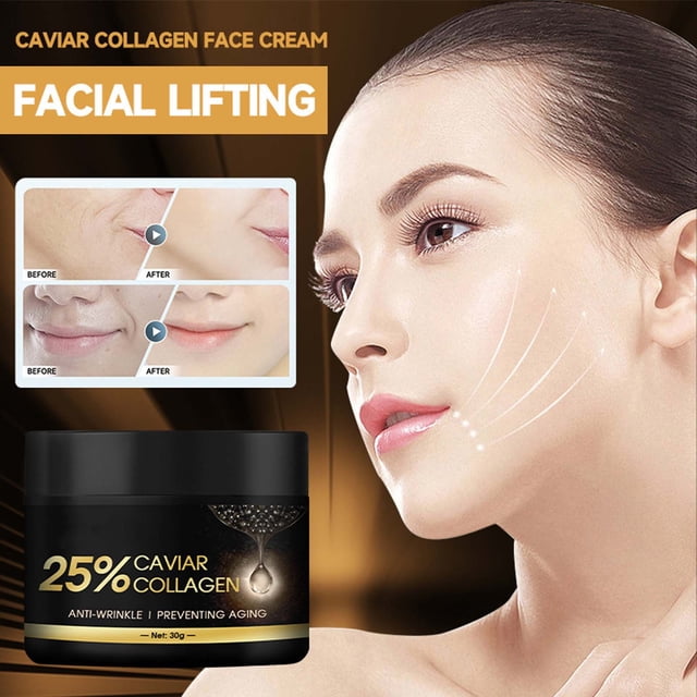 Crema Facial de Caviar | Reduce Líneas de Expresión | Hidrata, Repara y Nutre | Frasco de 30 G | Aumenta La Elasticidad | Reduce Las Arrugas | Ingredientes Naturales