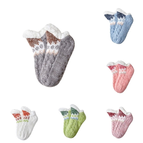 Huowey Crew Socks For Women Knitted Extra Thick Floor Casual Socks Cozy Winter Warm Lounging Home Socks,Grey