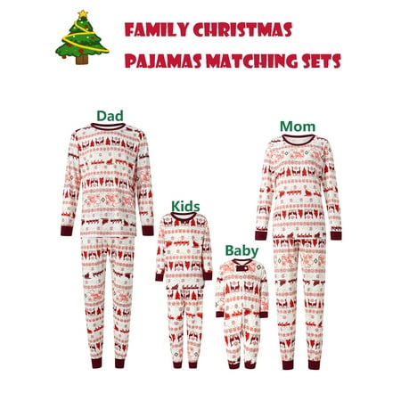 

Christmas Family Pajamas Matching Sets Xmas Holiday Sleepwear Jammies Long Sleeve PJs for Adult Kids Baby