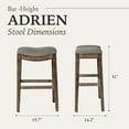 thumbnail image 5 of Maven Lane Adrien Backless Saddle Kitchen Stool, Walnut Finish, Set of 3, 5 of 6