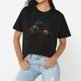 thumbnail image 2 of NAMTYQX Going Out Tops for Women Crewneck Hawaiian Graphic Baggy Stretch Tropischer Druck Short Sleeve Plus Size Airoft Summer Blouses for Women 2025 Black Size L, 2 of 4