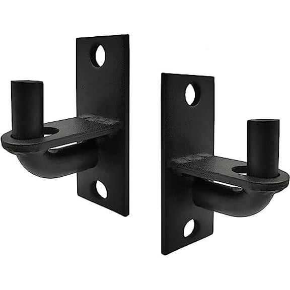 2 Pack Wall Mount Heavy Duty Chain Link Fence Gate Hinges with 5/8 Hinge Pin (Screws Not Included), Black