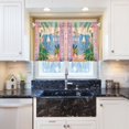 thumbnail image 5 of Yayeee Kitchen Curtains Tier Pair Light Filtering 27"x24" Rod Pocket Short Cafe Window Panel, Pink Seaside Boat, 5 of 7