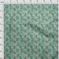 thumbnail image 3 of oneOone Silk Tabby Mint Green Fabric Leaves & Flamingo Fabric For Sewing Printed Craft Fabric By The Yard 42 Inch Wide, 3 of 4