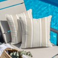 thumbnail image 2 of Throw Pillow Covers, Beige Stripe Decorative Throw Pillow Covers 20x20 Inch, Cream Striped Modern Minimalist Geometric Lines Square Linen Pillow Cases for Couch/Living Room/Sofa, 2 of 9