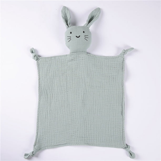 Toalla de gasa de algodón para bebé, manta para niños, muñeco para dormir para bebé, toalla antideslizante con forma de gato