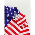thumbnail image 2 of Independence Day Kids Boys Clothes Suits Stripe Stars Print Turn-Down Collar Short Sleeve Shirts Ripped Denim Shorts 2Pcs Set, 2 of 9