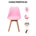 thumbnail image 2 of Sillas Tulip Tipo Eames Mirel Rosas Set de 2 Piezas Estructura Madera Asiento Acolchado, 2 of 10
