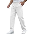 thumbnail image 1 of Men's Pants Big and Tall 54x30 Solid Color Tight Waist Drawstring Pocket Casual Sports Pants Active Fit, 1 of 8