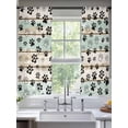 thumbnail image 2 of Sage Green Beige Farmhouse Sheer Curtains 63 Inch Length 2 Panels Set, Black Dog Paw Vintage Wooden Voile Window Treatment Rod Pocket Curtains Sheers Drapes for Bedroom/Living Room/Kitchen 52x"63"x2, 2 of 7