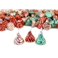 thumbnail image 3 of LaetaFood HERSHEY'S HUGS KISSES Milk Chocolate Candy with White Creme Red Silver Green Striped (2 Pound Bag), 3 of 5