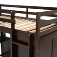 thumbnail image 5 of Twin Size Wooden Loft Bed with Storage Shelves, Drawers, Built-in Desk,and Wardrobe, Full-length Guardrails, Espresso, 5 of 9