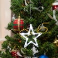 thumbnail image 4 of Luces navideñas colgantes para ventana con 10 LED, ventosa, funciona con pilas, decoración para iluminación interior y fiestas navideñas (estilo estrella de cinco puntas + luz blanca pura)., 4 of 7