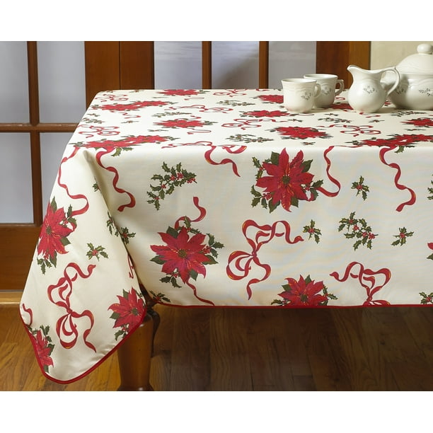 Magnificent christmas tablecloth walmart Decorative Christmas Poinsettias And Bows Design Tablecloths Walmart Com Magnificent christmas tablecloth walmart Decorative Christmas Poinsettias And Bows Design Tablecloths Walmart Com