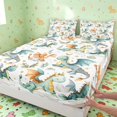 thumbnail image 4 of Manfei Dreamy Watercolor Dragon Animals Bed Sheets,Cute Cloud Stars Full Size Sheets,Yellow White,4 Pieces,1 Flat Sheet,1 Fitted Sheet and 2 Pillowcases, 4 of 6