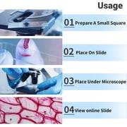 FOUR Es Scientific Compound Monocular Microscope, Constant Temperature Mechanical Stage, 40X-2500X Magnification, 7 LCD Screen, Aluminum Carry Box