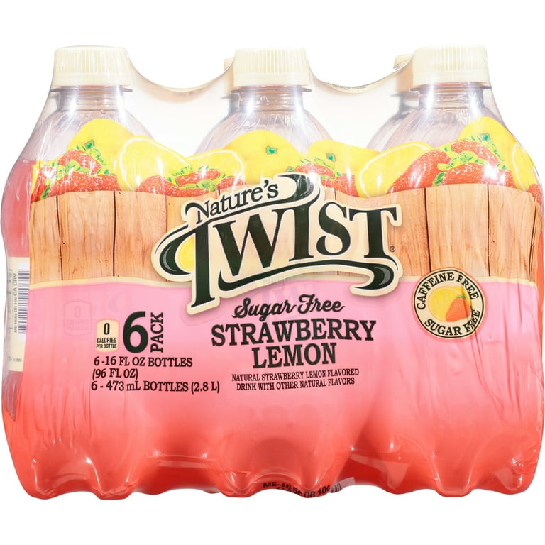 Nature's Twist Sugar Free Strawberry Lemon 16 fl oz, 6 Bottle Pack