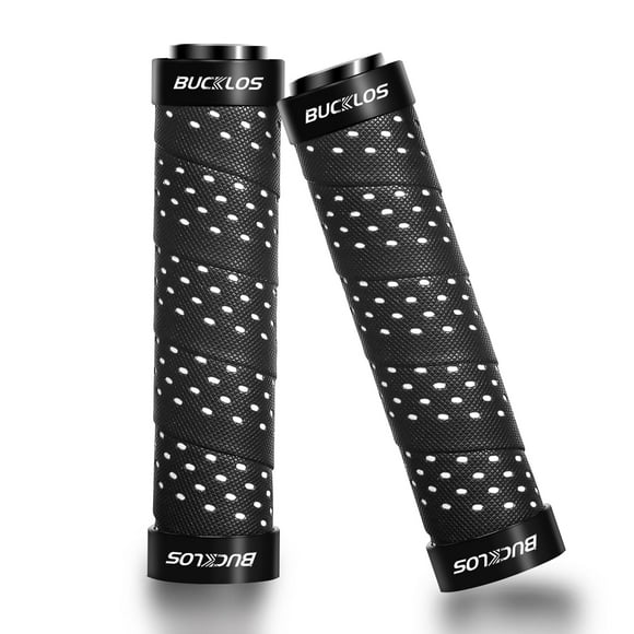 Empuñaduras de manillar de bicicleta BUCKLOS Double Lock de goma blanda, 13 cm